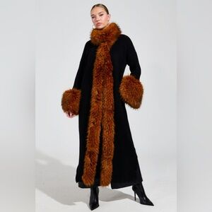 SNOWY NIGHT LONG CARDIGAN IN BLACK